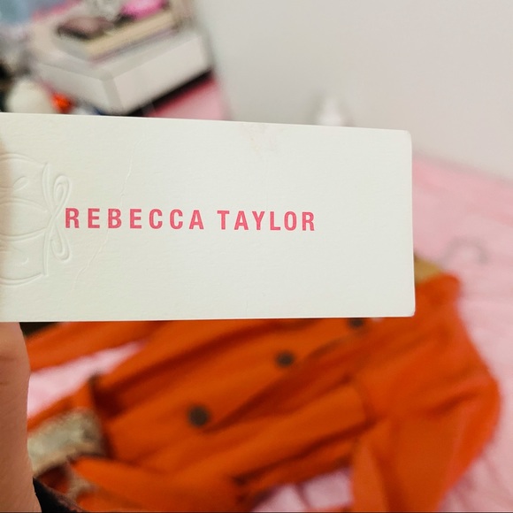 RARE Rebecca Taylor Orange Snake Print Trench Coat - Picture 8 of 9